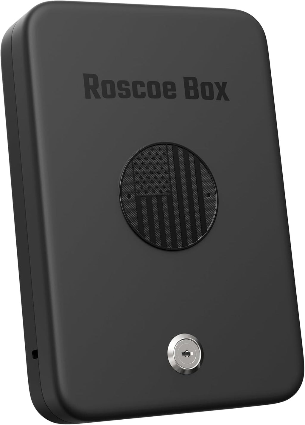 Roscoe Box  Small Gun Safe  Key Lock Distressed Flag TSA Compliant Safety Device