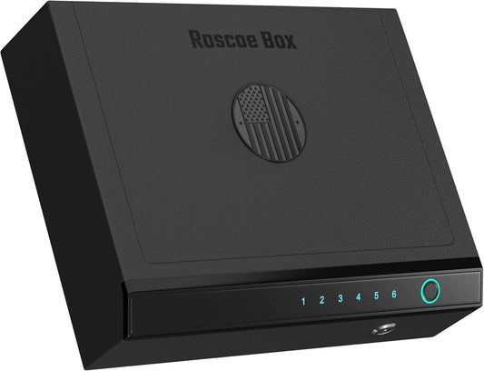 Biometric Gun Safe  Fingerprint Digital Code Backup Key Plug It In - Flag