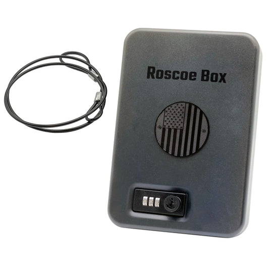 Small Handgun Safe With Security Cable For Car.  Flag.  Combo Lock. TSA Approved