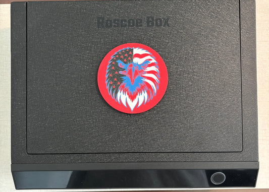 Roscoe Box | Biometric Pistol Safe | Custom 3D Printed Medallions | Fingerprint + Code + Key