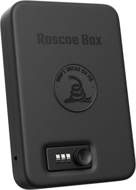 Roscoe Box | Small Pistol Safe | Don't Tread on Me | Combo Lock | TSA Compliant